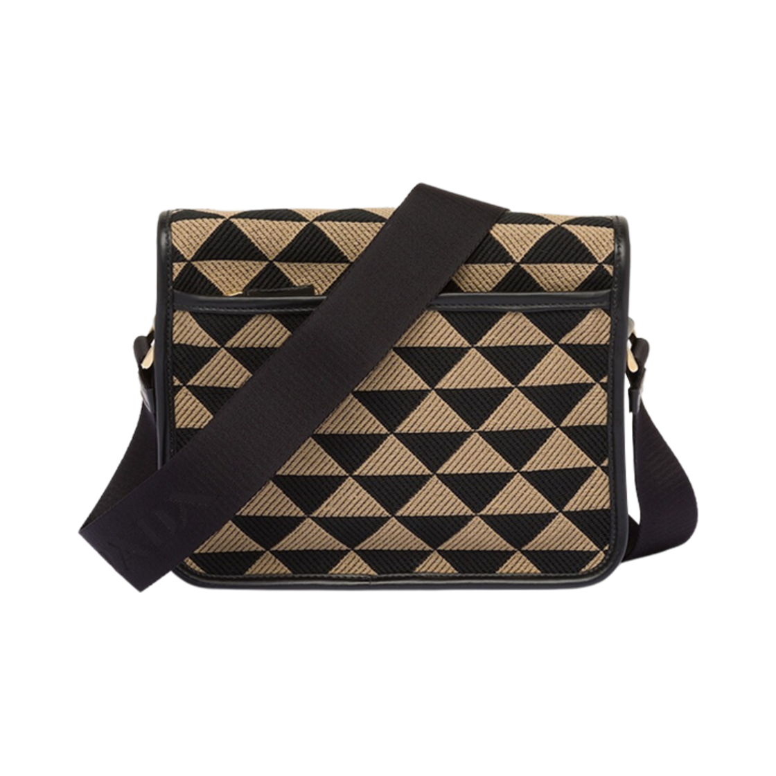 프라다 심볼 자수 패브릭 백 블랙 베이지(Prada Symbole Embroidered Fabric Bag Black Beige) - 2