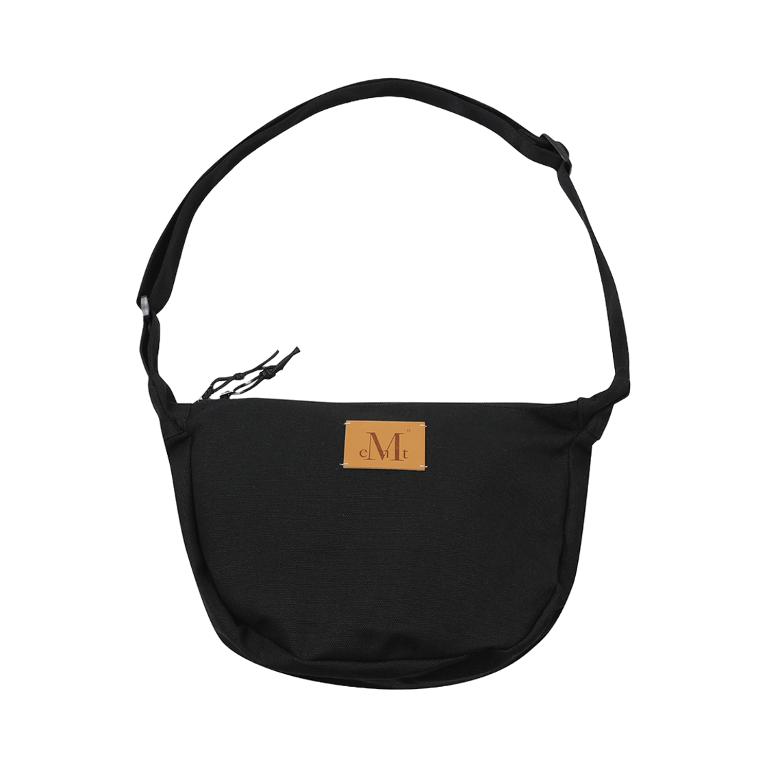 P00000JY_BK MUCENT Signature Logo Halfmoon Cross Bag Black