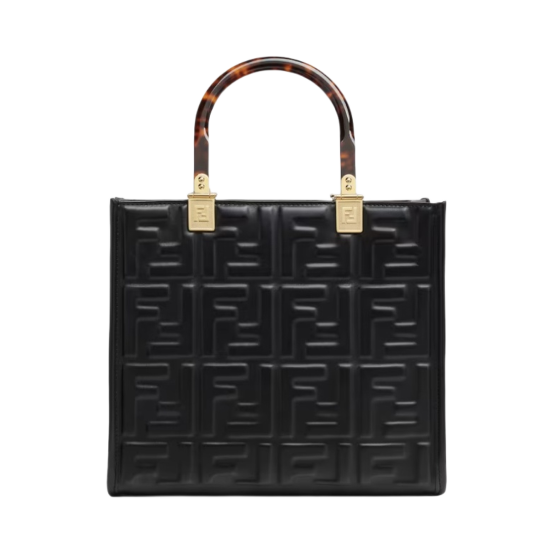 펜디 FF 모티프 선샤인 스몰 레더 쇼퍼백 블랙(Fendi FF motif Sunshine Small Leather Shopper Black) - 1
