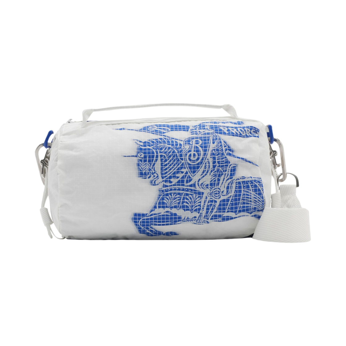 8080796 Burberry Small EDK Print Duffle Bag White