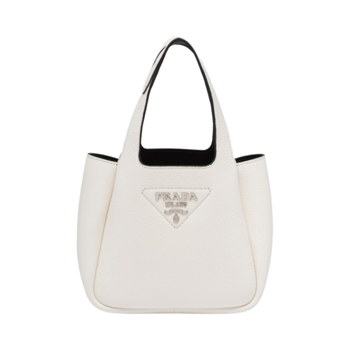 프라다 레더 핸드백 화이트 블랙(Prada Leather Handbag White Black) - 1