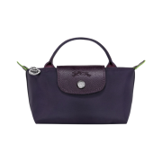 Longchamp Le Pliage Green Handle Pouch Bilberry