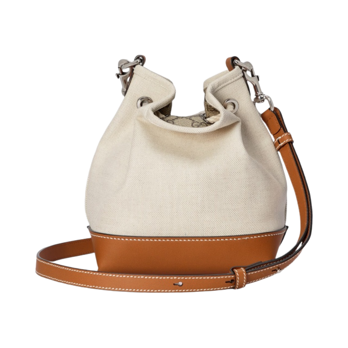 구찌 미니 숄더백 프린트 코튼 리넨 캔버스 베이지 브라운(Gucci Mini Shoulder Bag with Print Cotton Linen Canvas Beige Brown) - 3