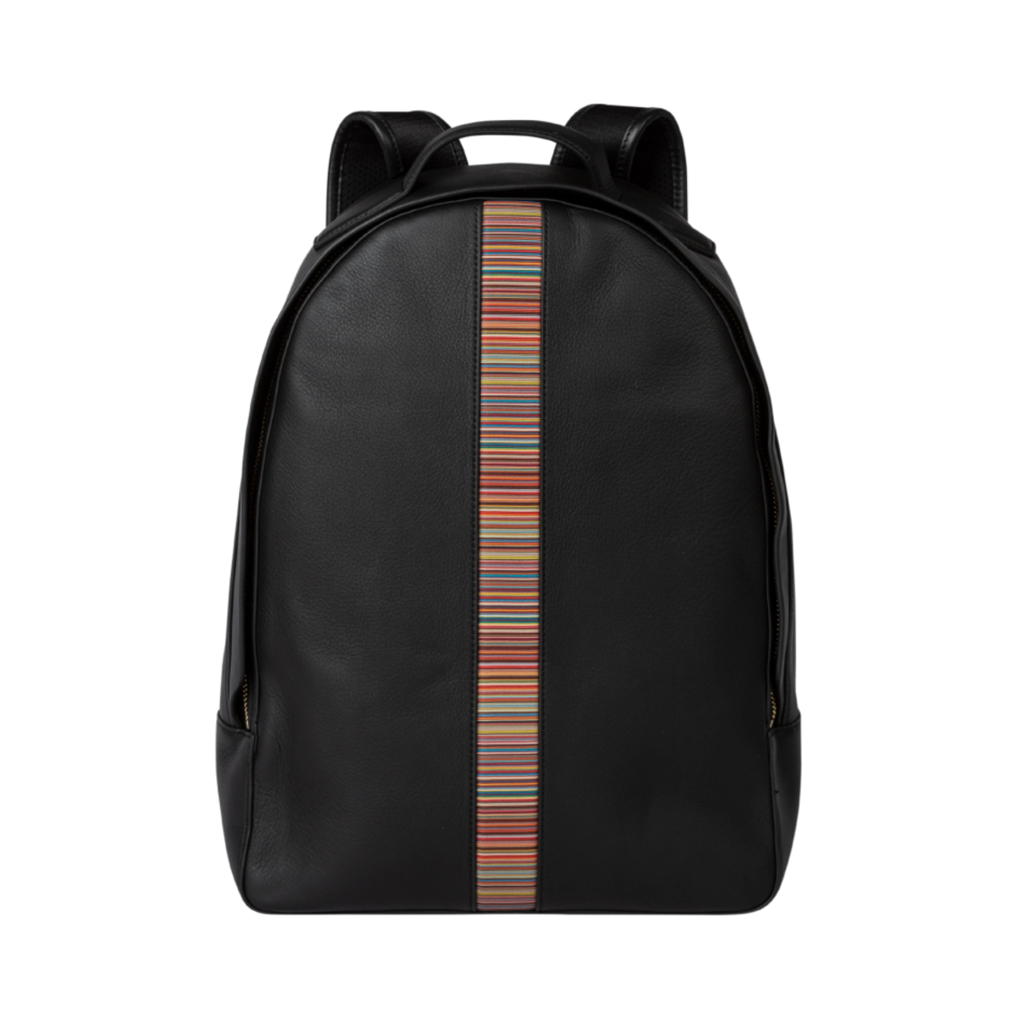 M1A-6596-AMULTI-79 Paul Smith Leather Signature Stripe Backpack Black