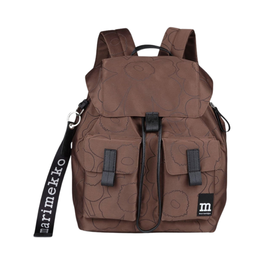 마리메꼬 에브리띵 라지 백팩 우니꼬 브라운 블랙(Marimekko Everything Large Backpack Unikko Brown Black)