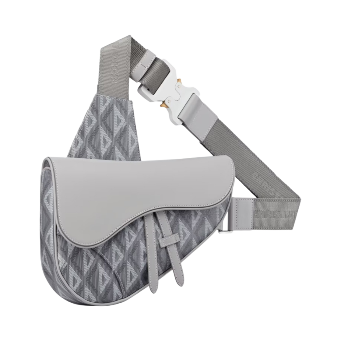 디올 새들백 CD 다이아몬드 캔버스 스무스 카프스킨 그레이(Dior Saddle Bag CD Diamond Canvas and Smooth Calfskin Gray) - 2