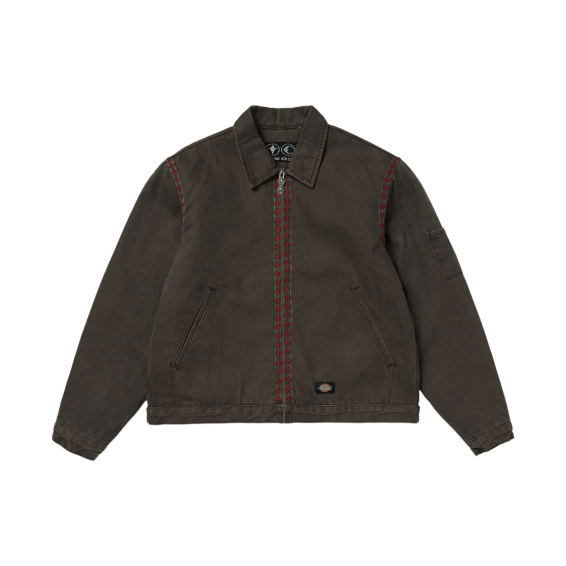 떠그 클럽 x 디키즈 크로스 스티치 아이젠하워 자켓 브라운(Thug Club x Dickies Cross Stitch Eisenhower Jacket Brown) - 1