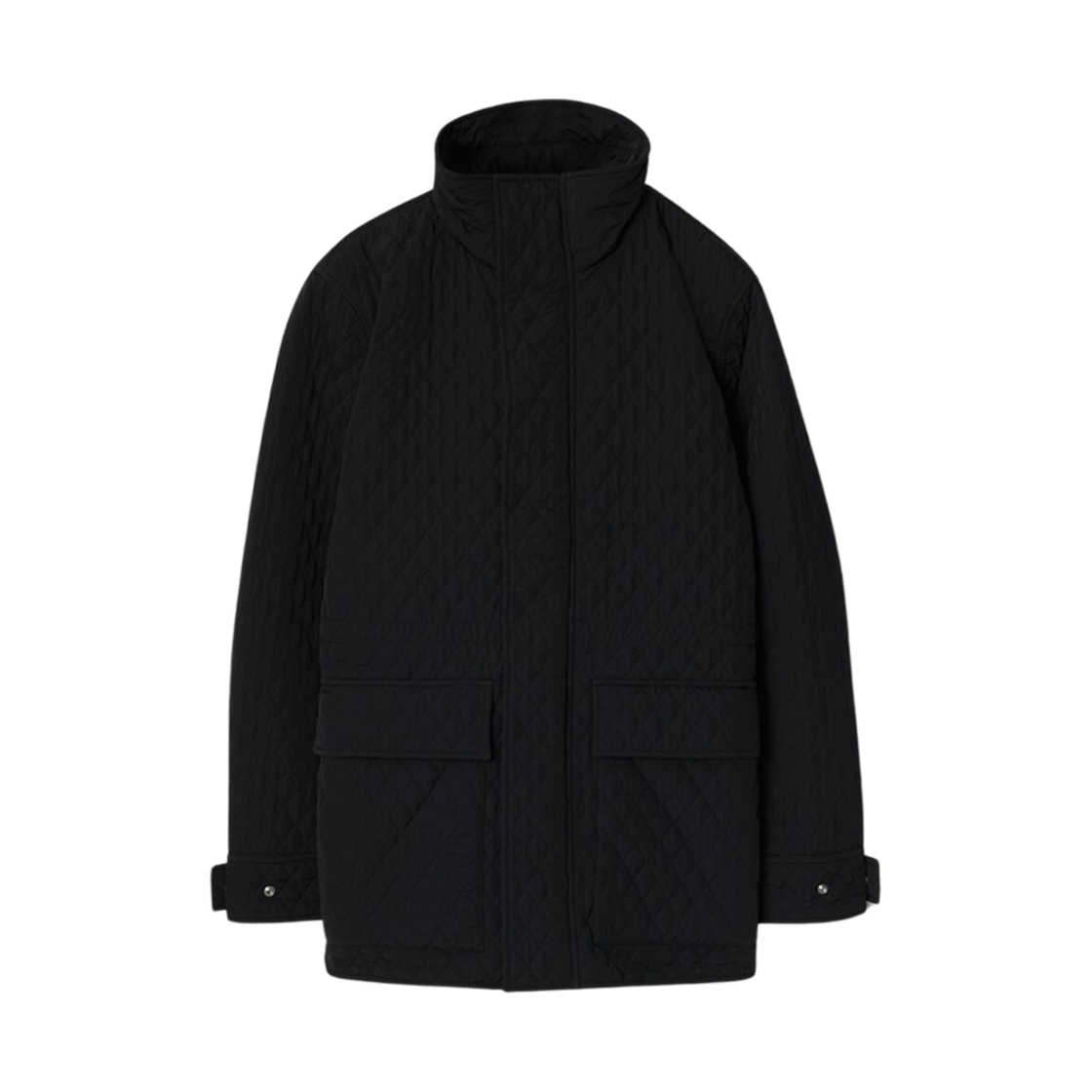 8093876 (W) Burberry Check Hood Quilted Nylon Jacket Black