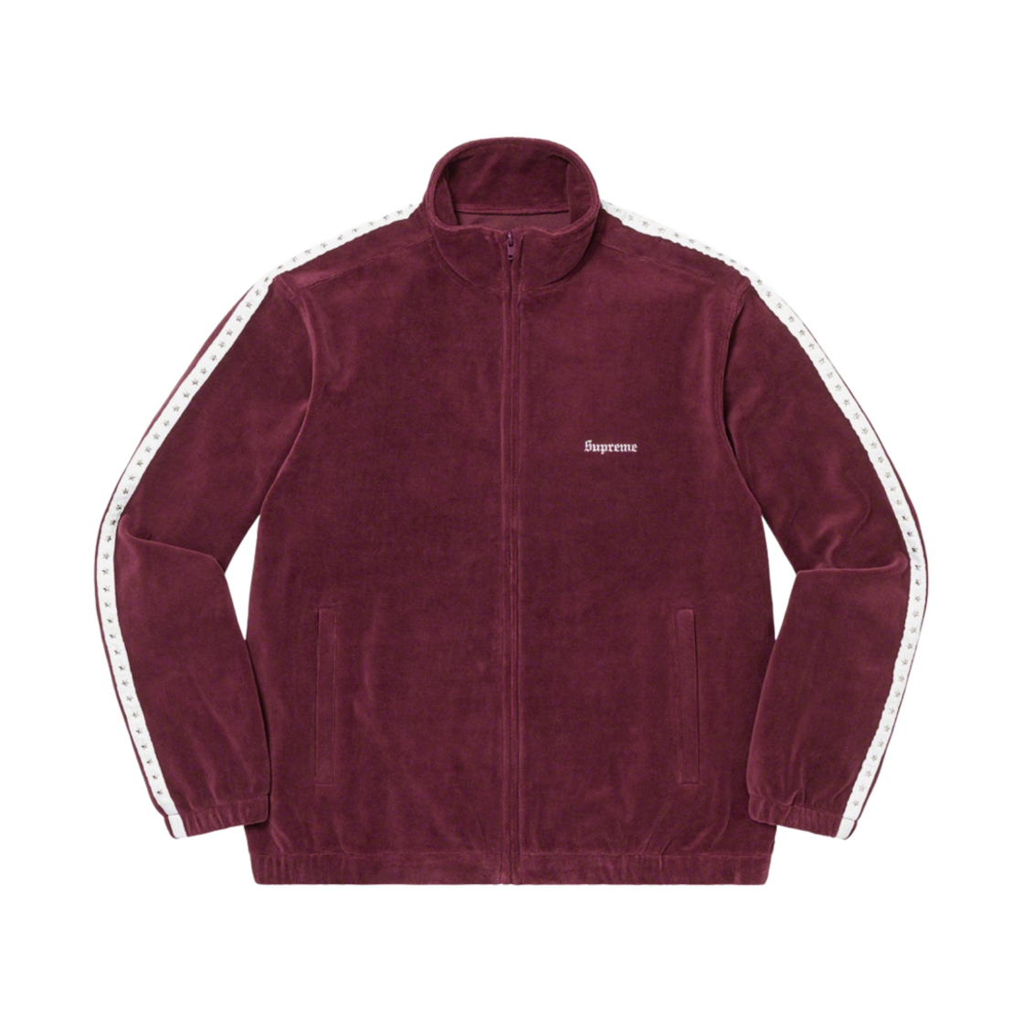 슈프림 스터드 벨루어 트랙 자켓 버건디 - 22FW(Supreme Studded Velour Track Jacket Burgundy - 22FW) - 1