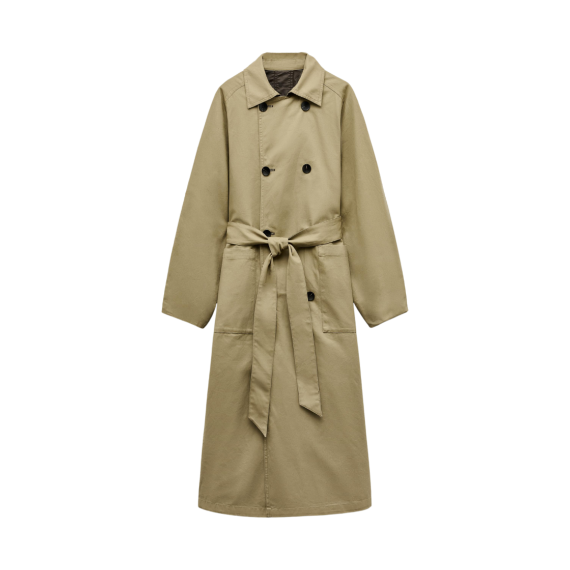 (W) 자라 리버시블 트렌치 코트 ZW 컬렉션 브라운 에크루((W) Zara Reversible Trench Coat ZW Collection Brown Ecru) - 3