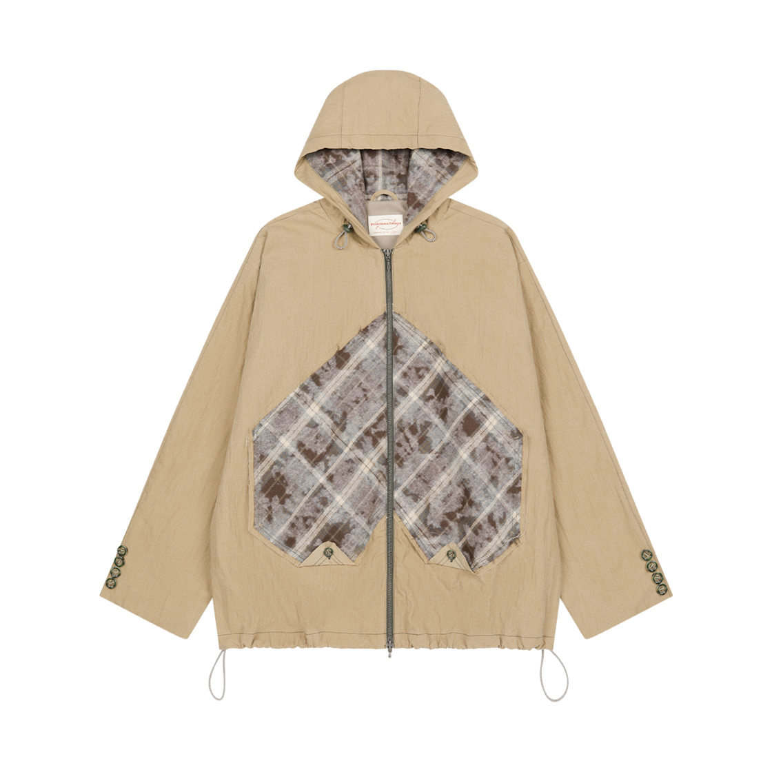 프라블럼올웨이즈 페이드 러브 후드 집업 베이지(Problemallways Faded Love Hoodie Zip-Up Beige)