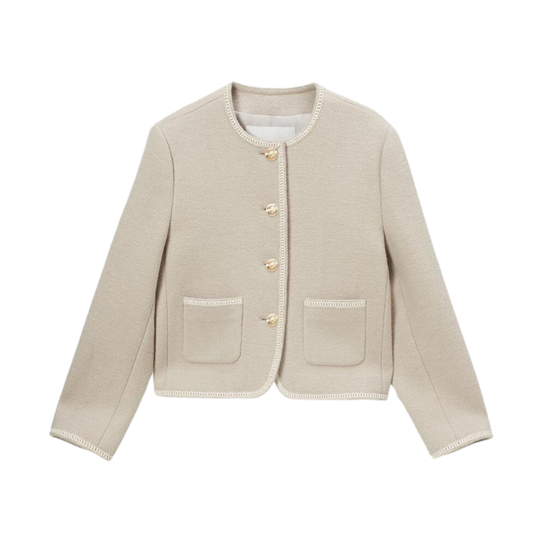 (W) 던스트 클래식 부클 트위드 자켓 크림 베이지((W) Dunst Classic Boucle Tweed Jacket Cream Beige) - 1