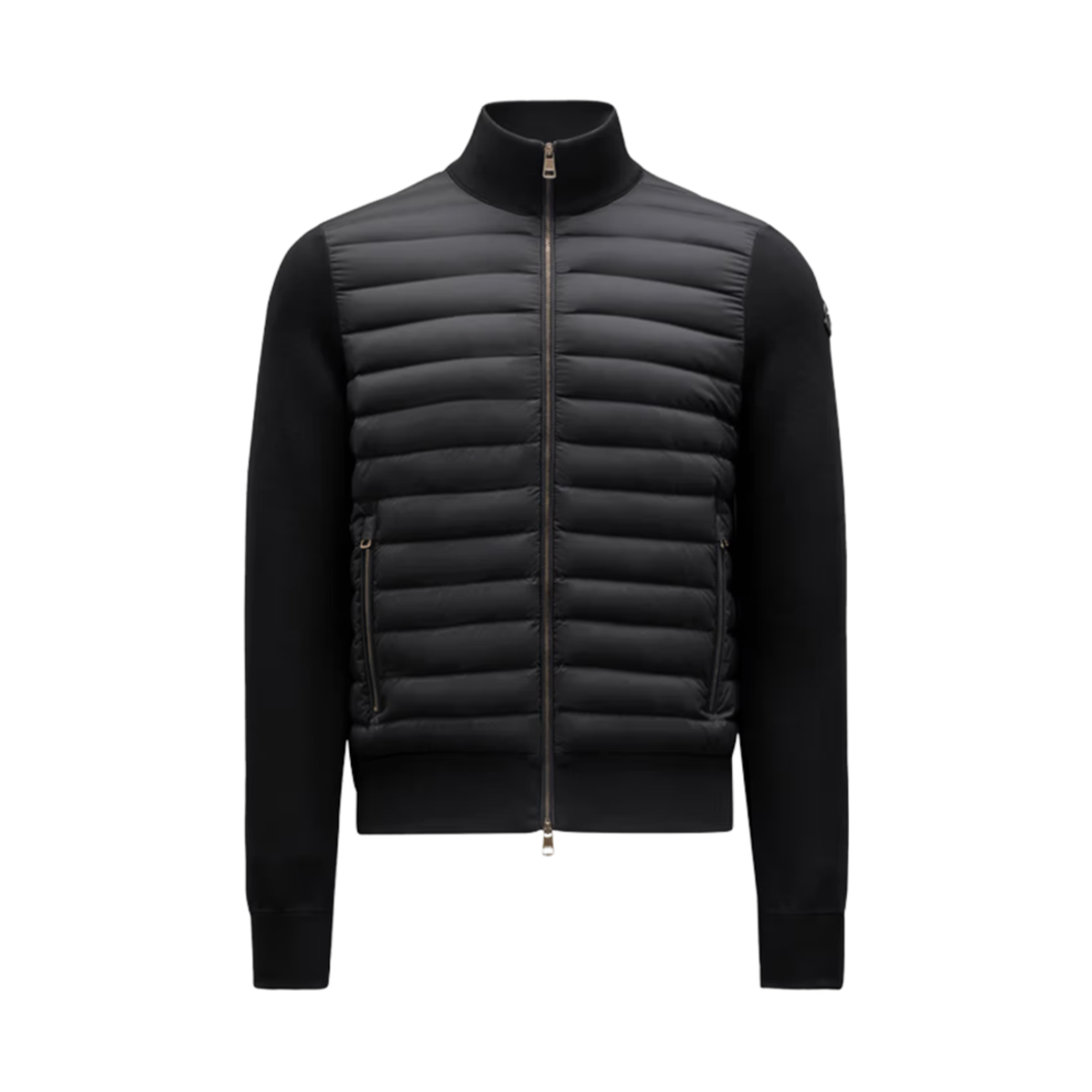 몽클레르 크레이프 코튼 집업 가디건 블랙 - 25SS(Moncler Crepe Cotton Zip-Up Cardigan Black - 25SS) - 1