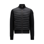 Moncler Crepe Cotton Zip-Up Cardigan Black - 25SS