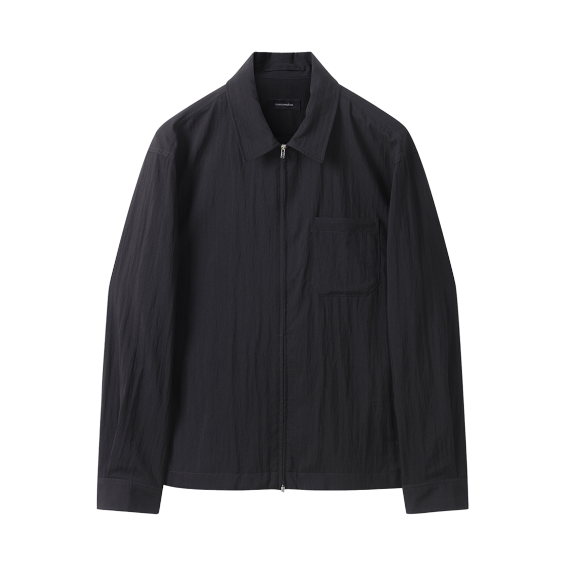 CWSAM25113BKX Customellow Solid Zip Up Shirt Black