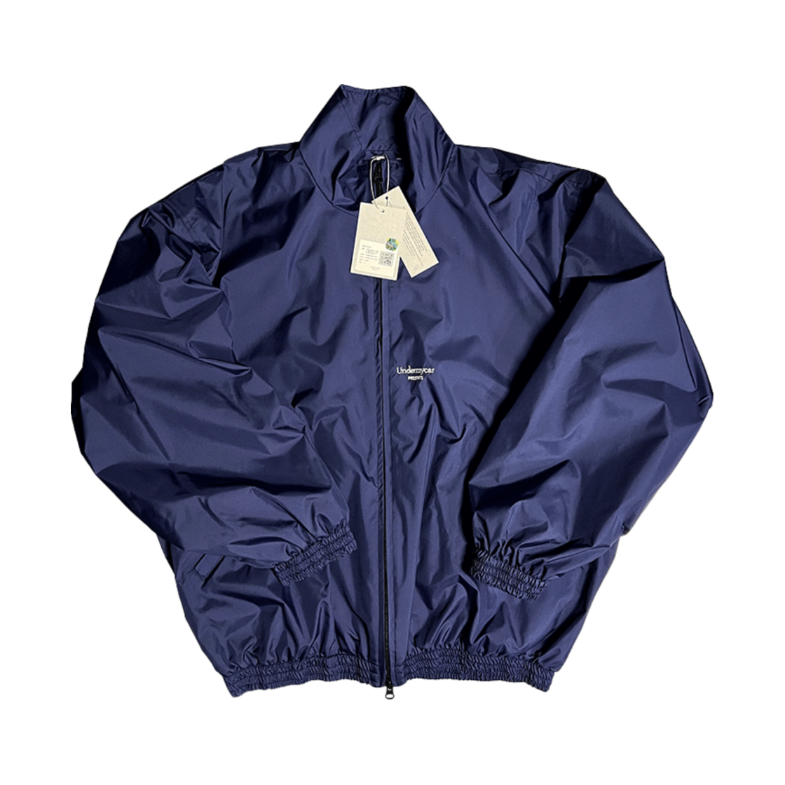 언더마이카 무.24 안티 Fxxking 로고 플레이 크롭 집업 자켓 네이비(Undermycar Mu.24 Anti Fxxking Logo Play Crop Zip-up Jacket Navy)