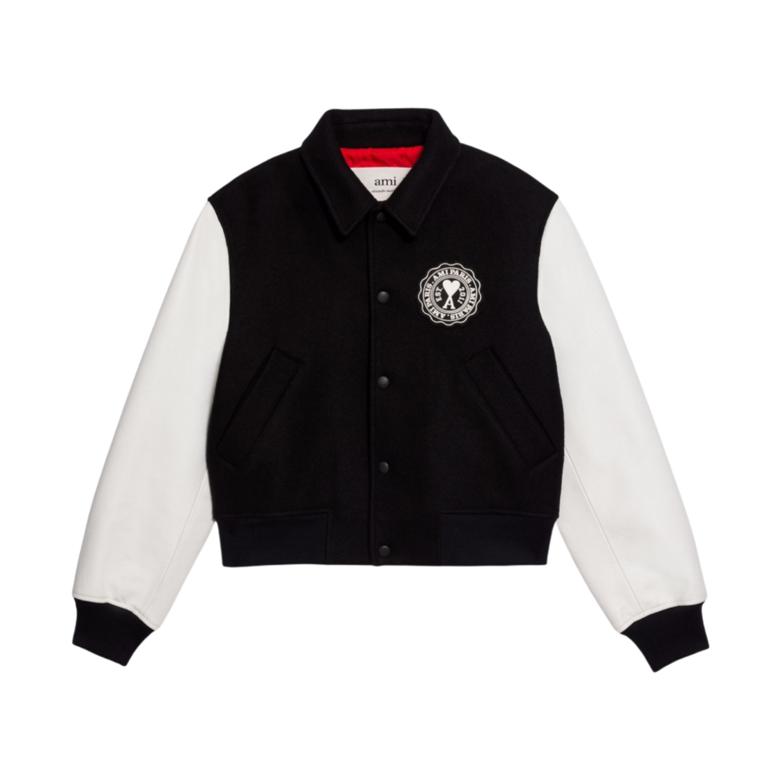 HJK214-259-001 AMI de Coeur Patch Teddy Jacket Black