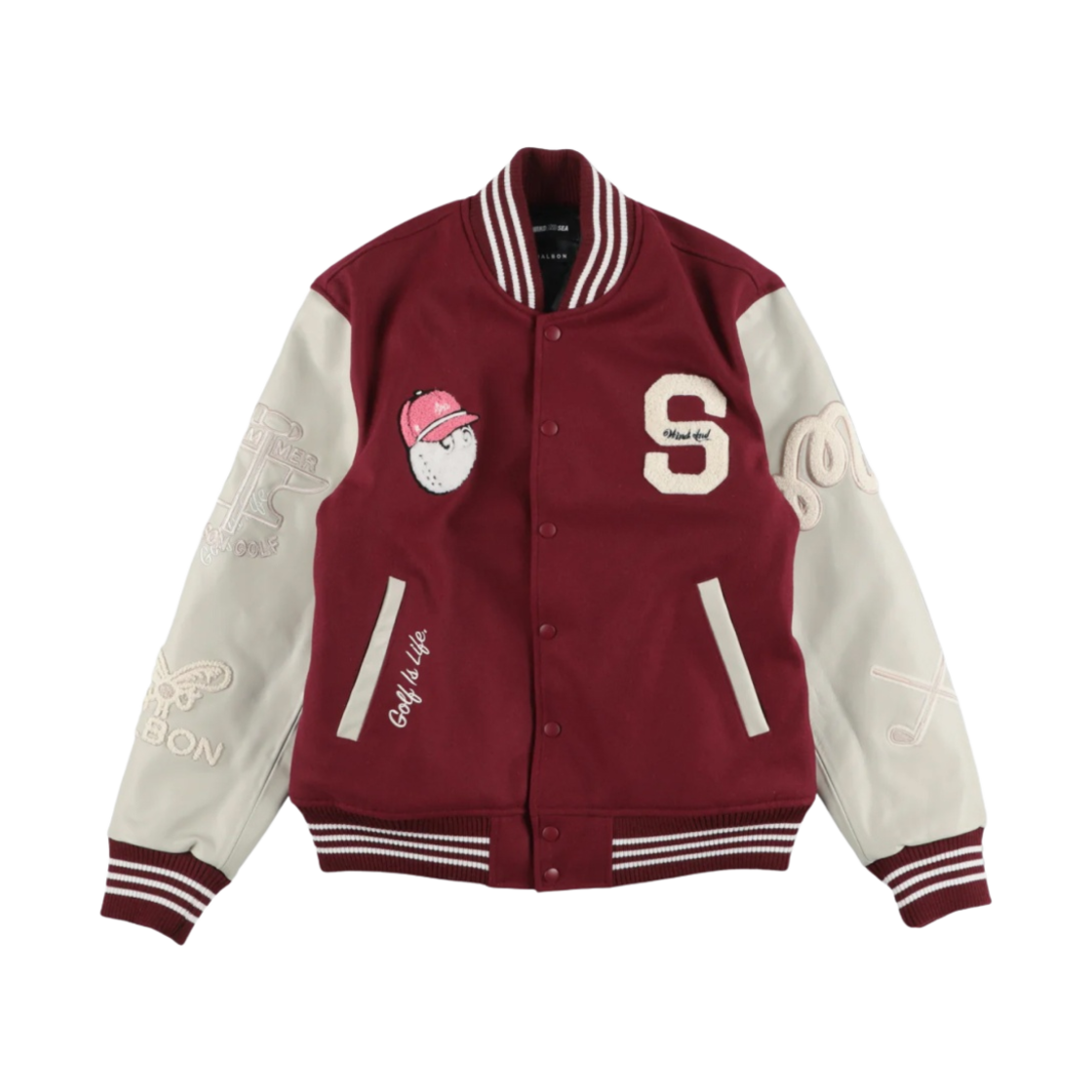 ジャケット・アウター Malbon golf x WDS Varsity Jacket / Green MALBON x FELT LETTERMAN JACKET – Malbon Golf