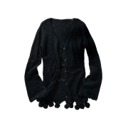Perverze Women Pom Pom Mohair Knit Cardigan Navy - 25FW