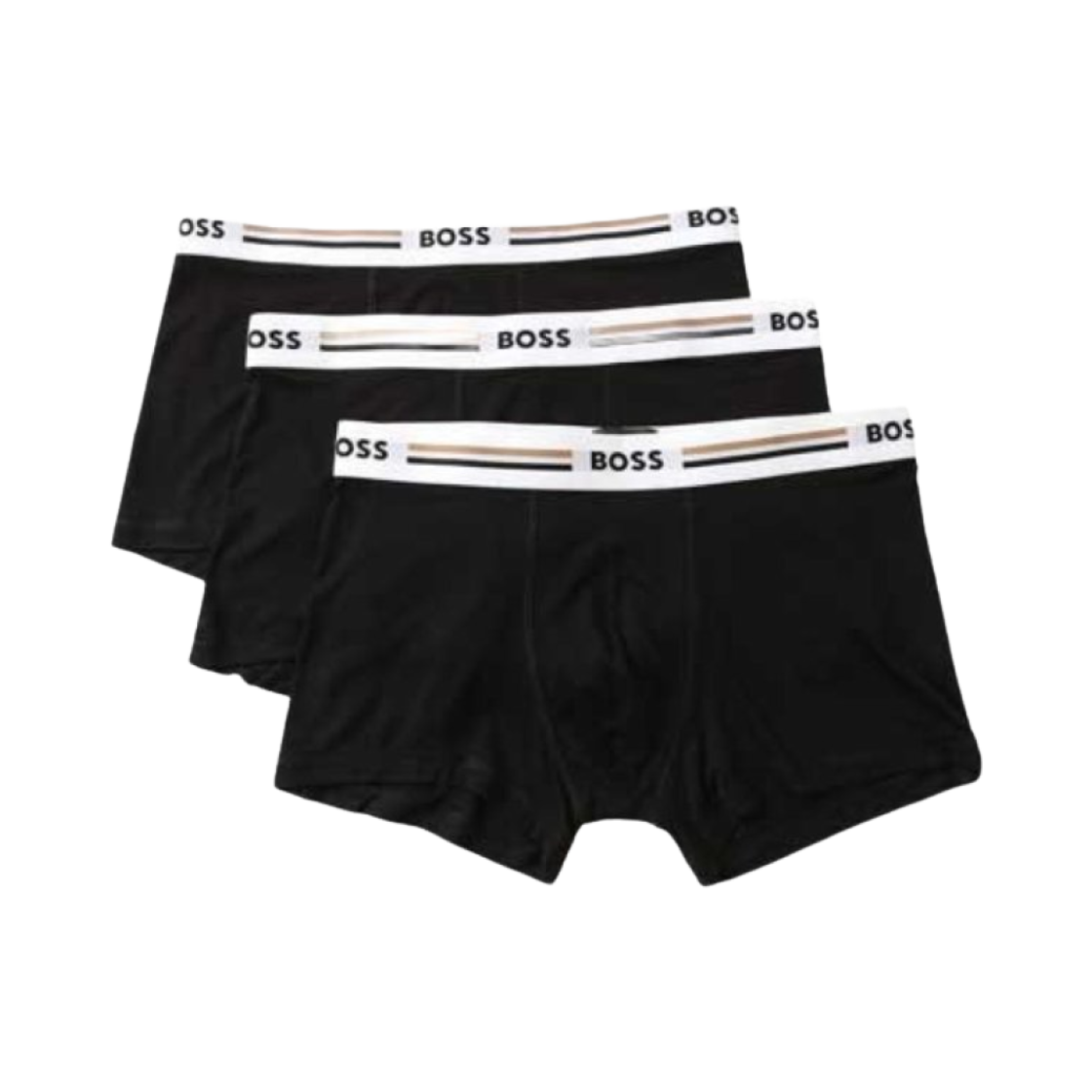 50492200-001 Hugo Boss Logo Band Stretch Boxer Briefs Black (3 Pack)