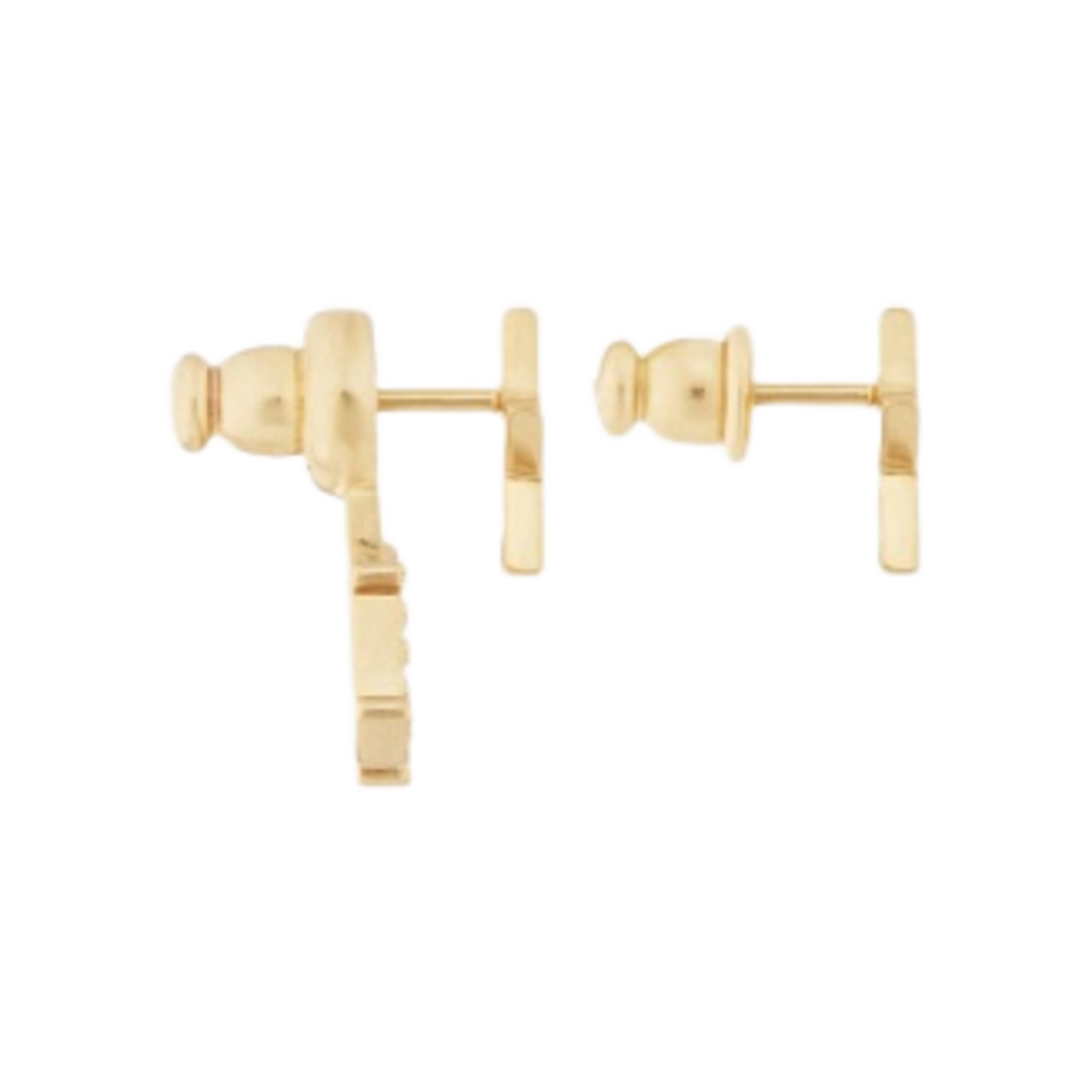 (W) 디올 디오레볼루션 이어링 골드 피니쉬 메탈 & 실버 톤 크리스탈((W) Dior Dio(R)Evolution Earring Gold Finish Metal & Silver Tone Crystal) - 3