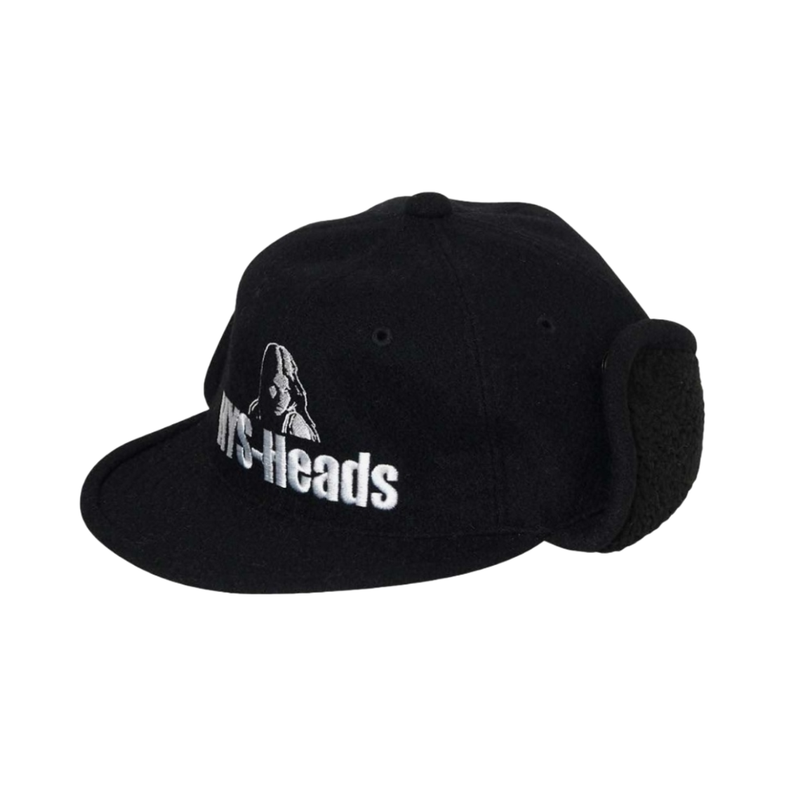 히스테릭 글래머 HYS 헤즈 자수 플라이트 모자 블랙(Hysteric Glamour HYS Heads Embroidery Flight Cap Black) - 1