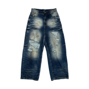 PACOSPLY Garage Baggy Demin Pants Navy