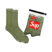 Supreme Hanes Crew Socks Olive (4 Pack)