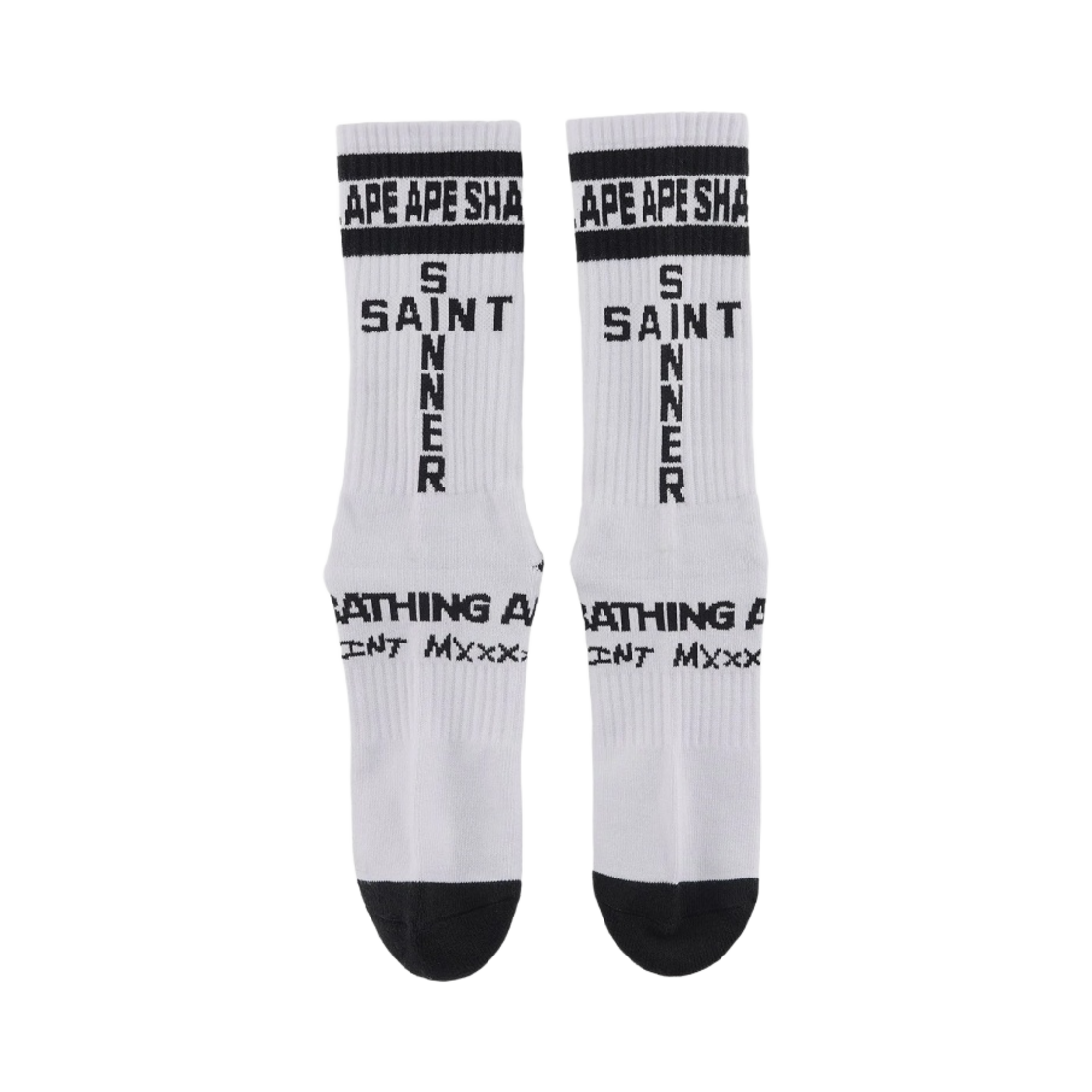 YS8-0000-C38 Saint Mxxxxxx x BAPE Socks White