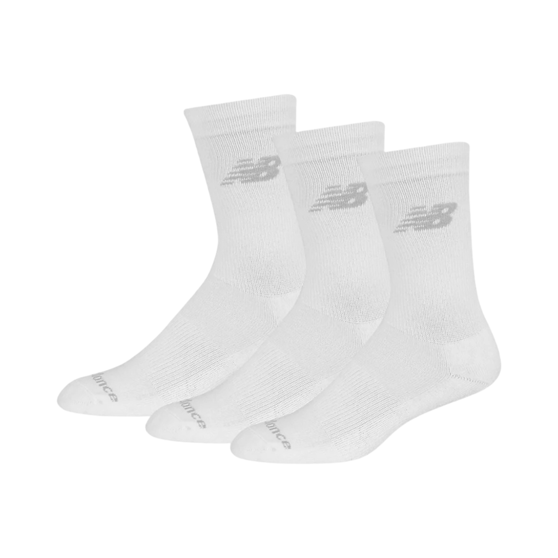 LAS95363 New Balance Performance Cotton Cushioned Crew Socks White (3 Pack)