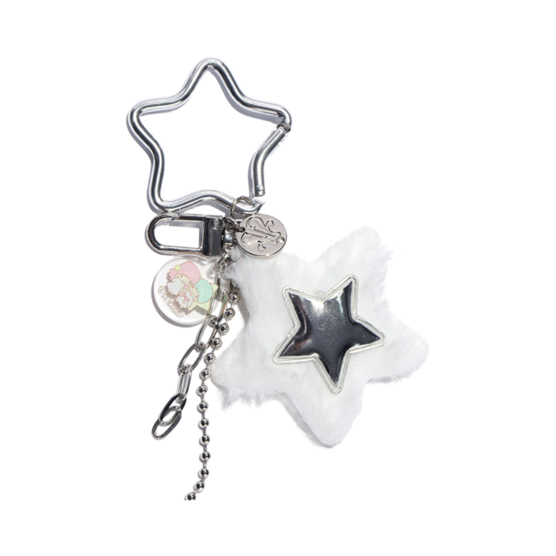 유희 x 리틀트윈스타 퍼 키링 화이트(Youhee x Little Twin Star Fur Key Ring White)