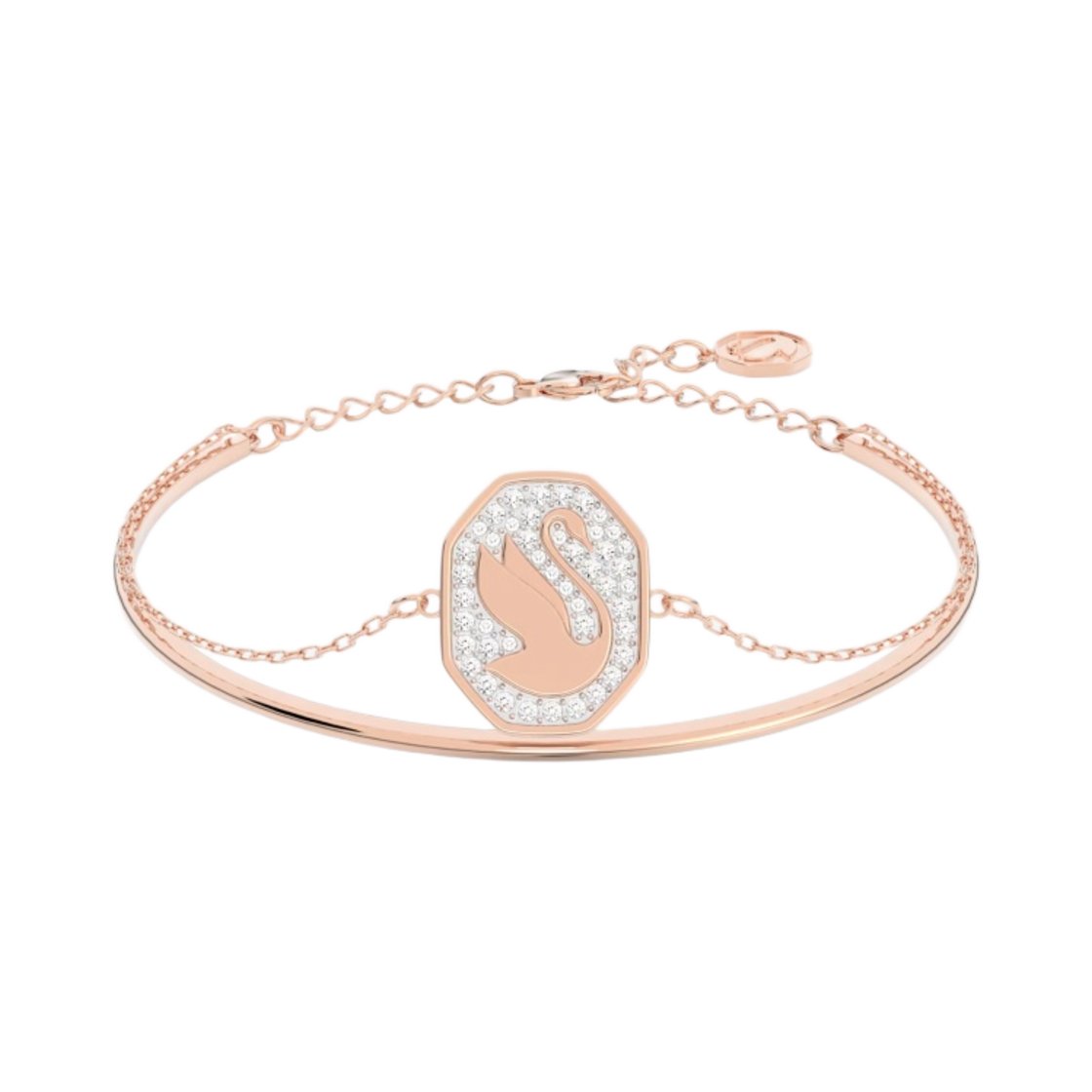 (W) 스와로브스키 시그넘 뱅글 화이트 로즈 골드 플래팅((W) Swarovski Signum Bangle White Rose Gold Plated) - 1