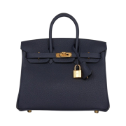 Hermes Birkin 25 Bag Togo & Gold Bleu Nuit