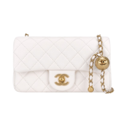 Chanel Flap Bag Lambskin & Gold White