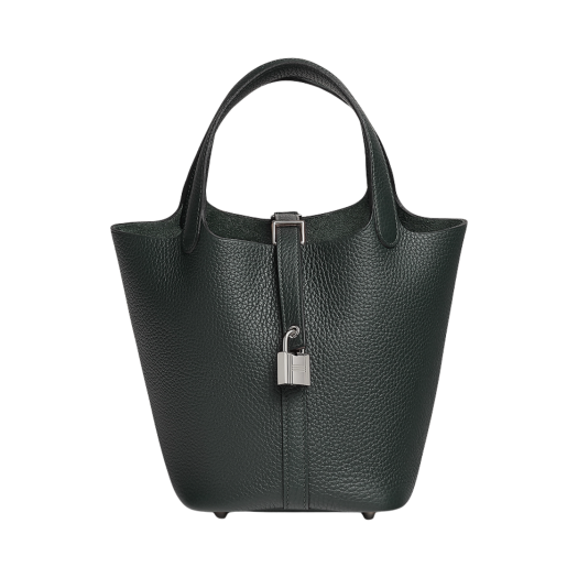 Hermes Picotin Lock 18 Bag Clemence & Palladium Vert Fonce