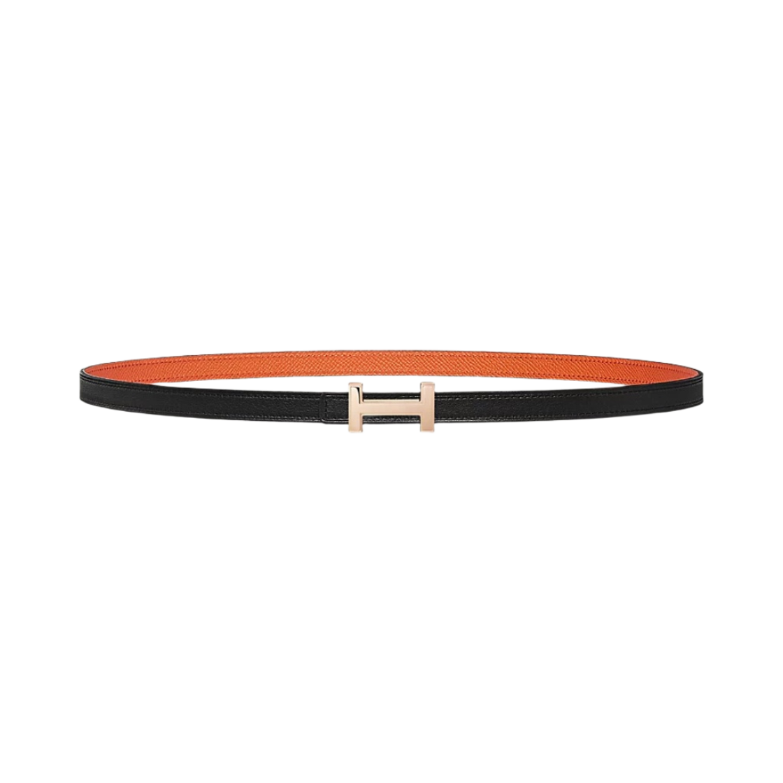 (W) 에르메스 포커스 벨트 버클 & 리버서블 가죽 스트랩 13mm & 핑크 골드 누아 오랑쥬((W) Hermes Focus Belt Buckle & Reversible Leather Strap 13mm & Pink Gold Noir Orange) - 1
