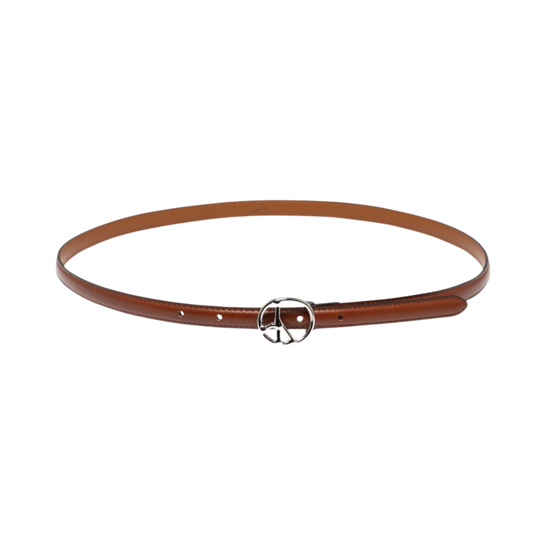 니들스 피스 버클 내로우 벨트 브라운