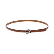 Needles Peace Buckle Narrow Belt Brown