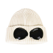 C.P. Company Extra Fine Merino Wool Goggle Beanie Gauze White - 24FW