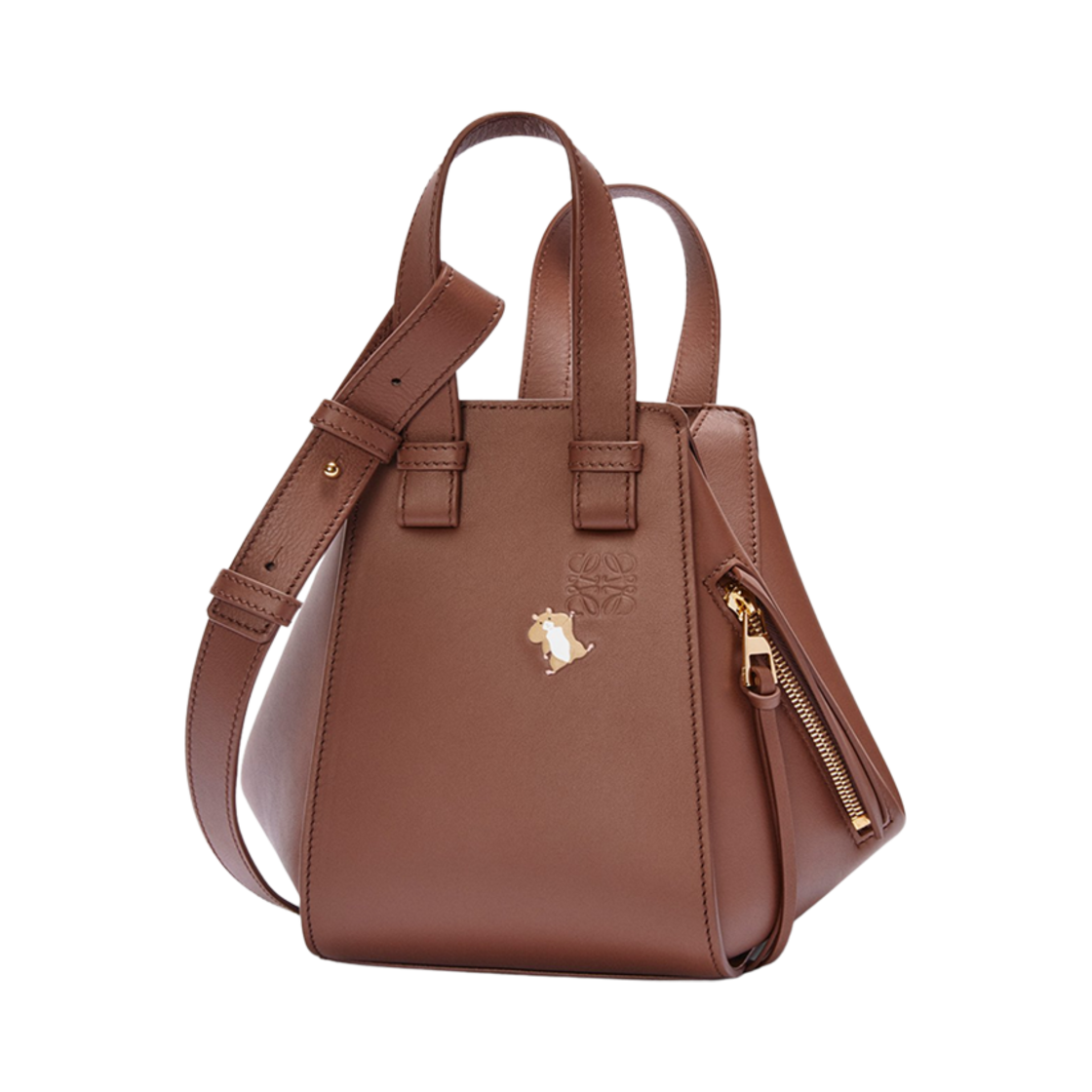 로에베 햄스터 나파 카프스킨 컴팩트 해먹백 하바나(Loewe Hamster Nappa Calfskin Compact Hammock Bag Havana)