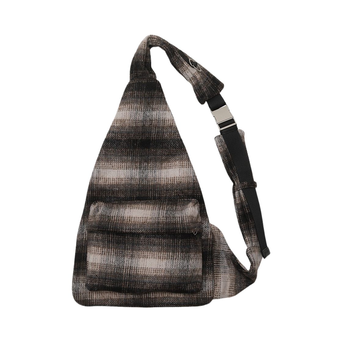SA303 Haleine Big pocket Padded Layerd Strap Sling Bag Brown Check