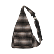 Haleine Big pocket Padded Layerd Strap Sling Bag Brown Check