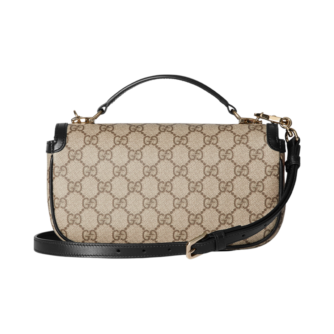 구찌 홀스빗 1955 스몰 탑 핸들백 베이지 블랙(Gucci Horsebit 1955 Small Top Handle Bag Beige Black) - 3