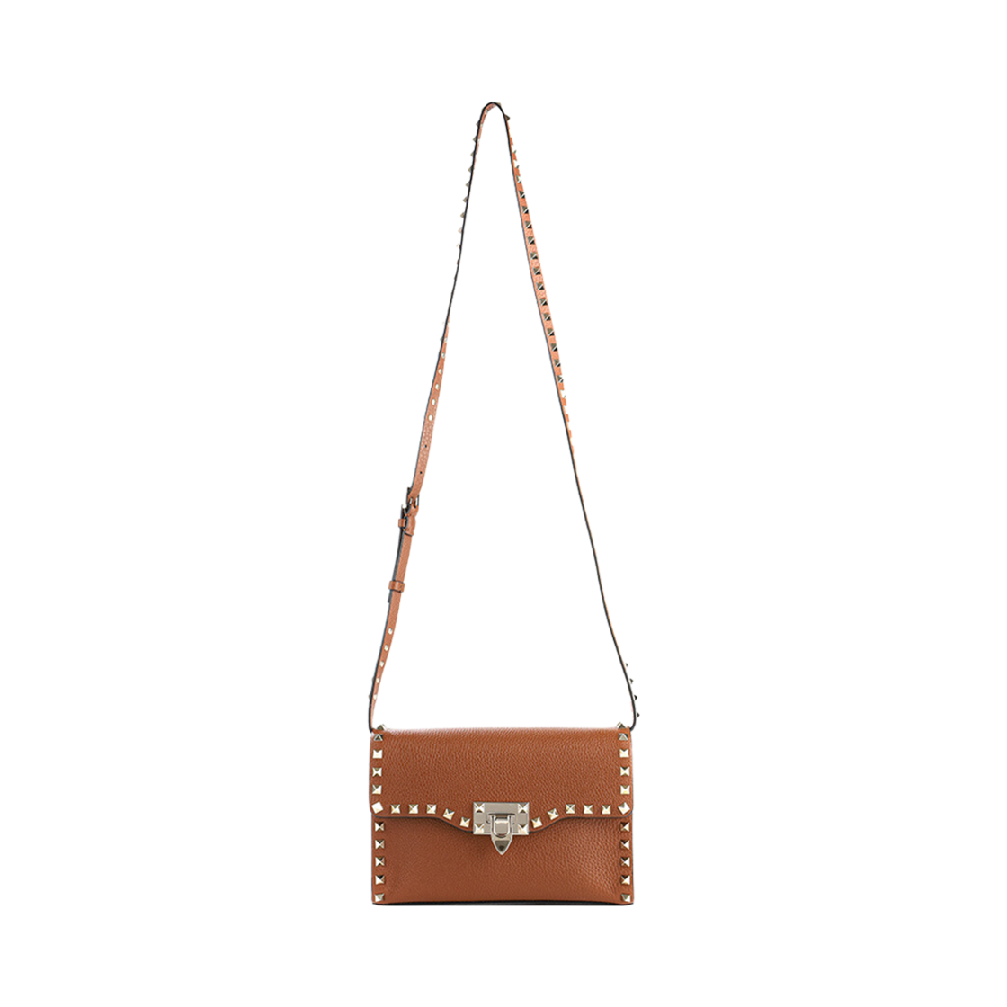 발렌티노 스몰 스탐파 알체 카프스킨 락스터드 크로스바디백 브라운(Valentino Small Stampa Alce Calfskin Rockstud Crossbody Bag Brown) - 2