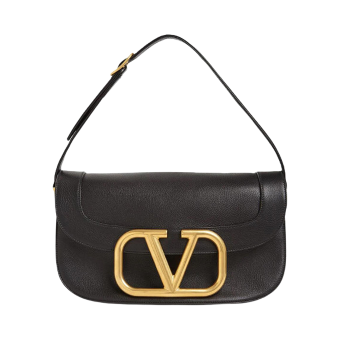 발렌티노 올타임 앤티크 브라스 로고 탑 핸들 백 블랙(Valentino Alltime Antique Brass Logo Top Handle Bag Black) - 1