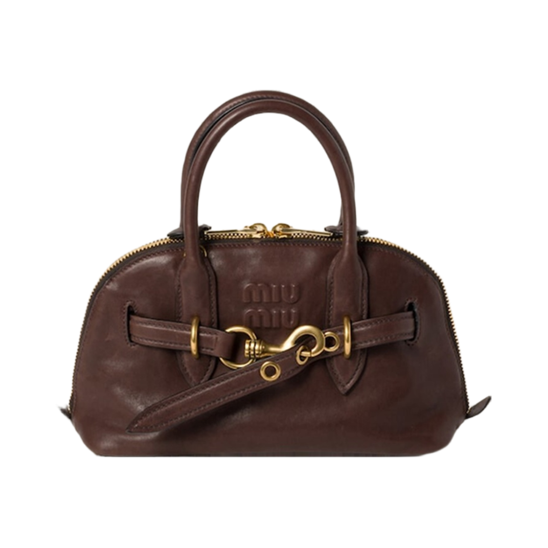 5BB169-2BBL-F0NBL Miu Miu Aventure Nappa Leather Top Handle Bag Briarwood