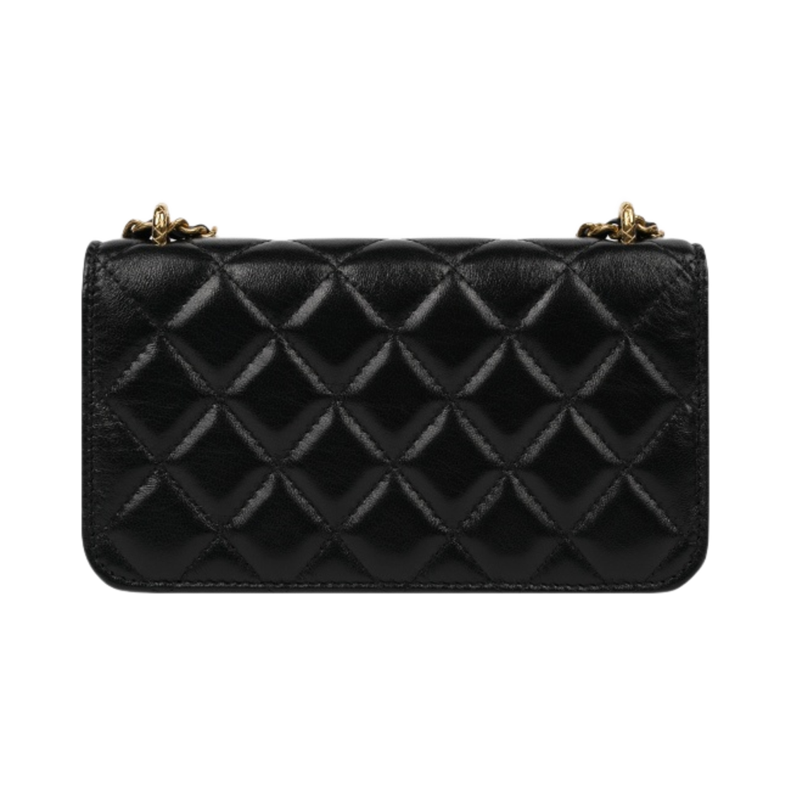 샤넬 클래식 체인 플랩 폰 홀더 램스킨 & 골드 메탈 블랙(Chanel Flap Phone Holder with Classic Chain Lambskin & Gold Black) - 2