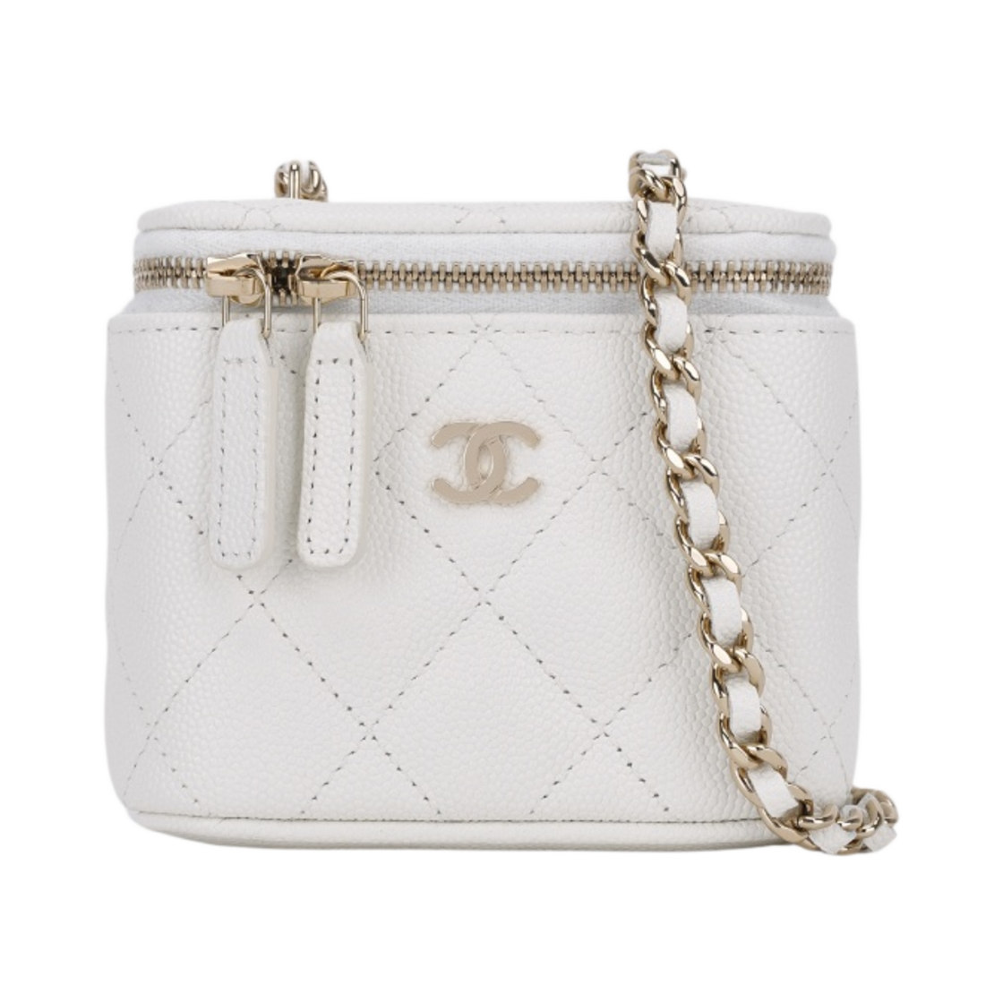 AP1340-Y33352-10601 Chanel Small Classic Vanity with Chain Grained Calfskin & Gold White - 대표 이미지 #1