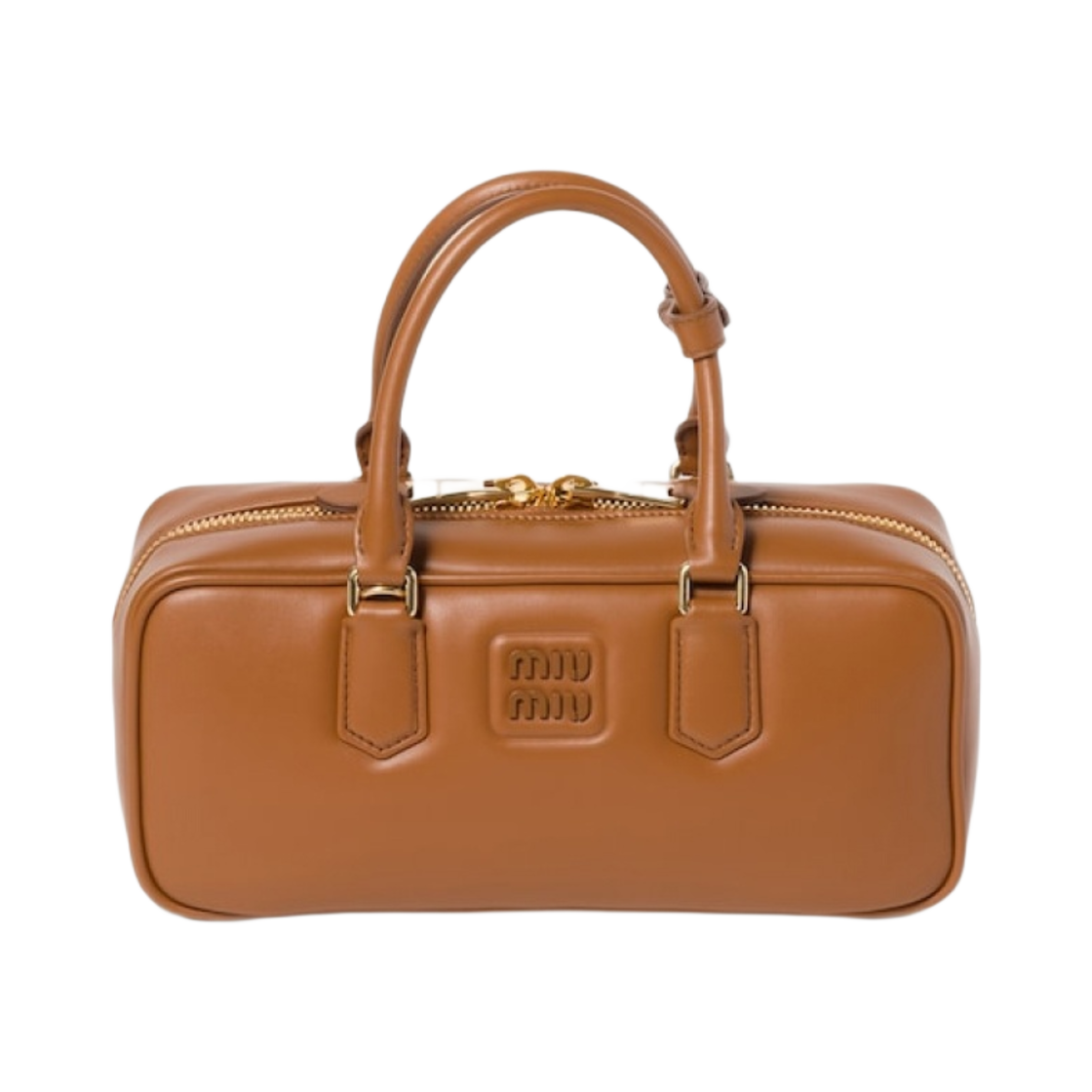 5BB148-2CR3-F0046 Miu Miu Arcadie Leather Bag Cognac