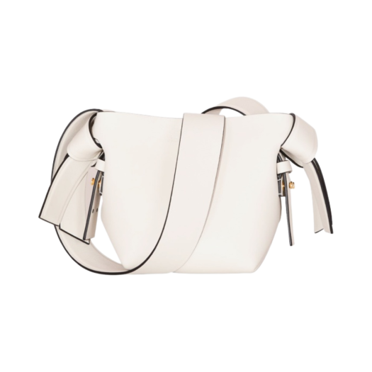 A10095-AL4 Acne Studios Musbi Micro Leather Bag White Black
